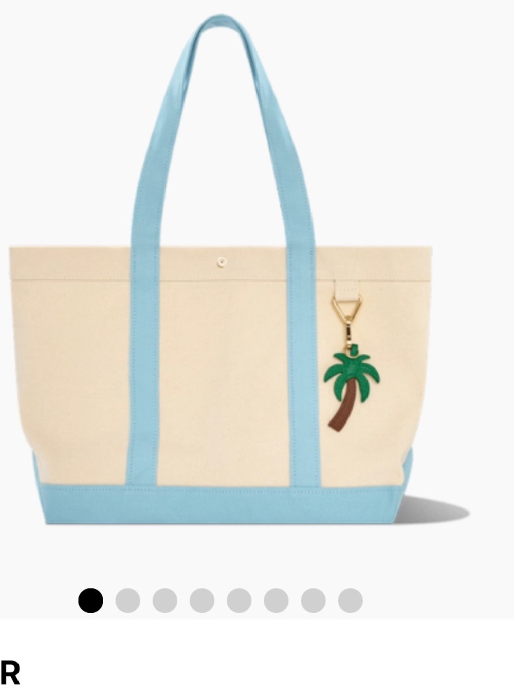 BaubleBar White and Light Blue Tote Bag